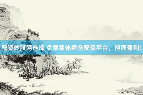 配资炒股网选择 免费集体建仓配资平台，抱团盈利！