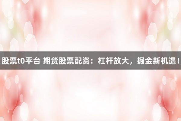 股票t0平台 期货股票配资：杠杆放大，掘金新机遇！