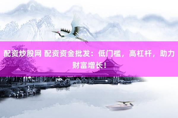 配资炒股网 配资资金批发：低门槛，高杠杆，助力财富增长！