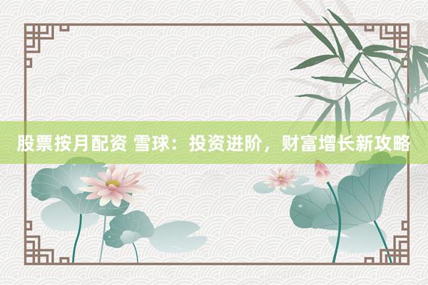 股票按月配资 雪球：投资进阶，财富增长新攻略