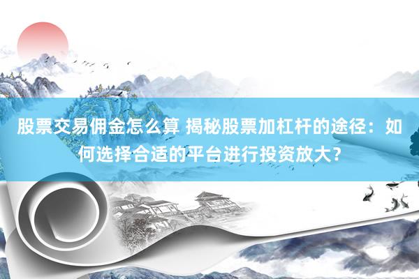股票交易佣金怎么算 揭秘股票加杠杆的途径：如何选择合适的平台进行投资放大？