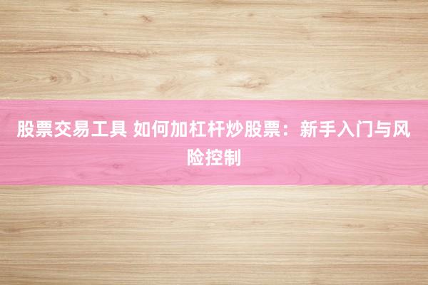 股票交易工具 如何加杠杆炒股票：新手入门与风险控制