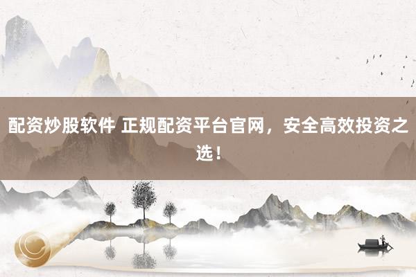 配资炒股软件 正规配资平台官网，安全高效投资之选！