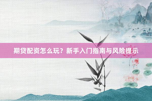 期贷配资怎么玩？新手入门指南与风险提示