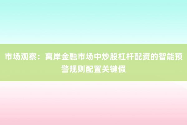 市场观察：离岸金融市场中炒股杠杆配资的智能预警规则配置关键假
