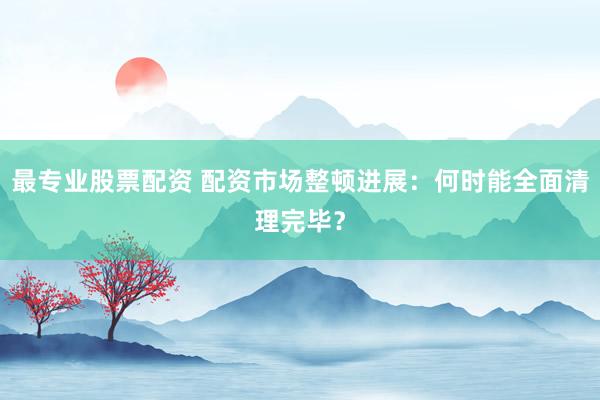 最专业股票配资 配资市场整顿进展:何时能全面清理完毕?